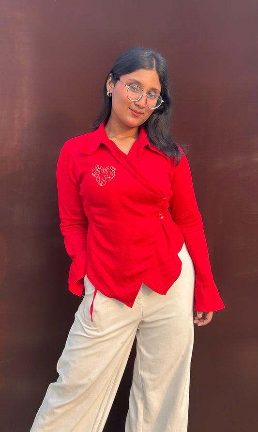 Hae-ina Blazer Shirt In Red