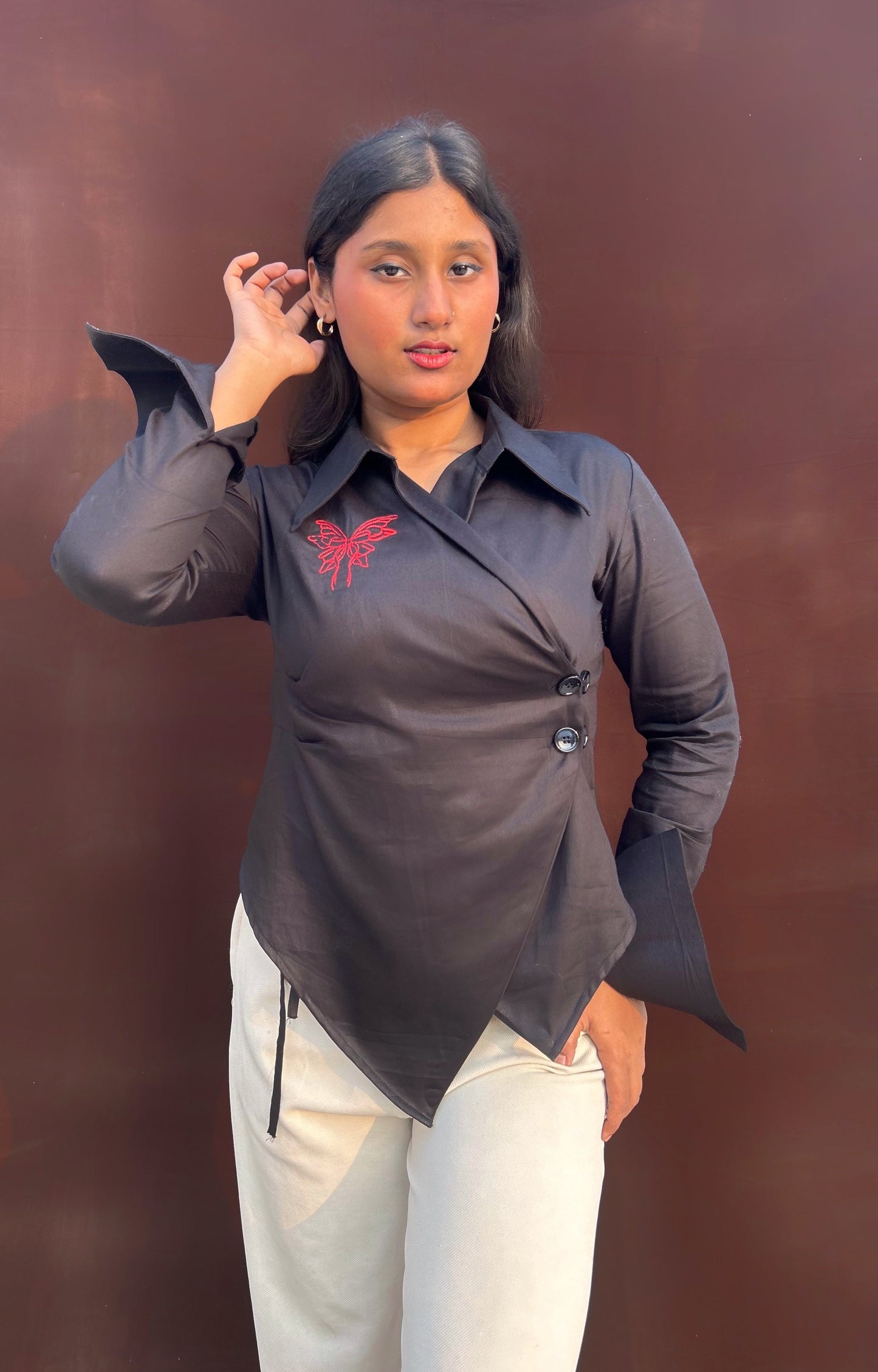 Hae-rin Blazer Shirt In Black