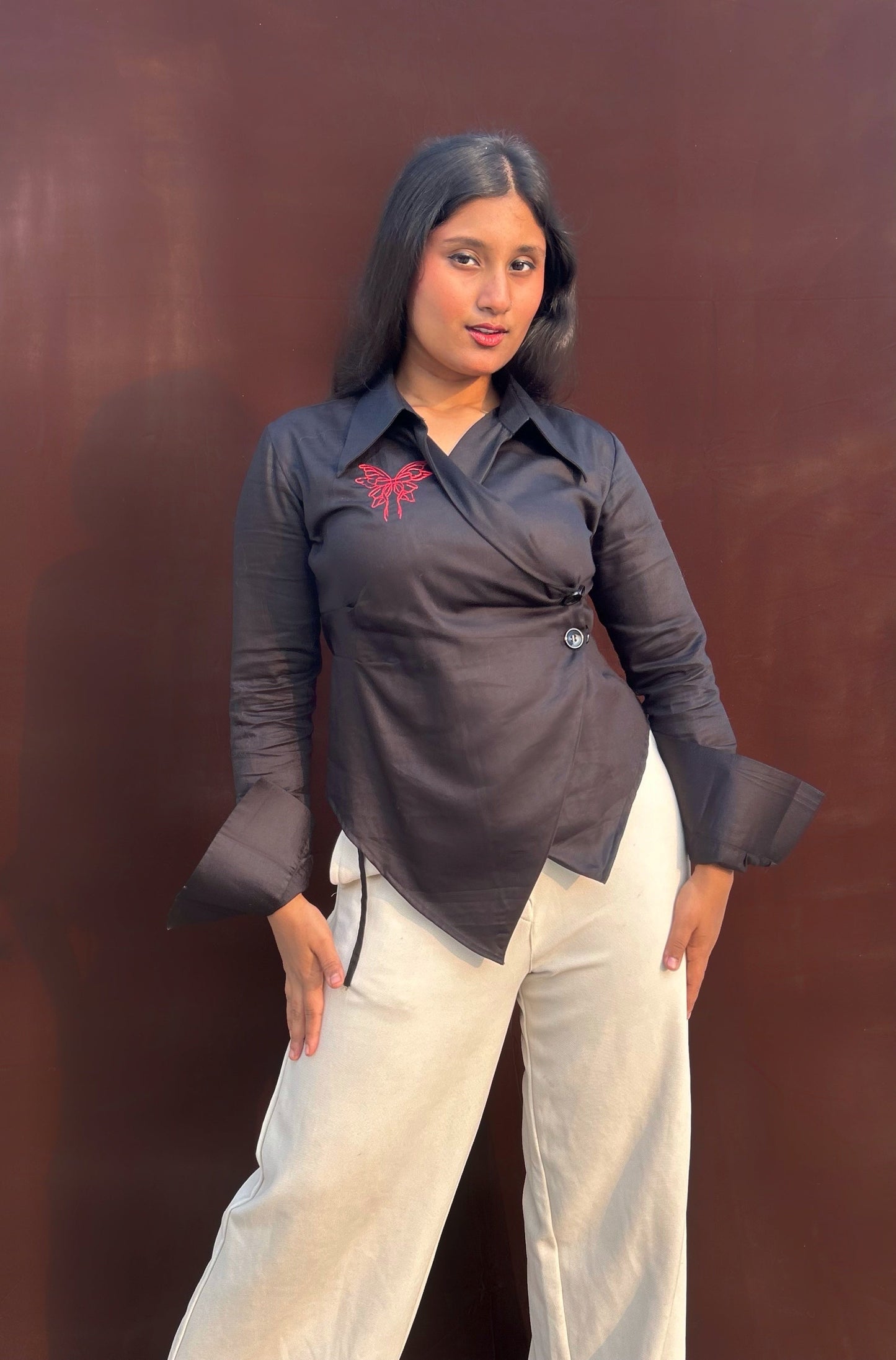 Hae-rin Blazer Shirt In Black