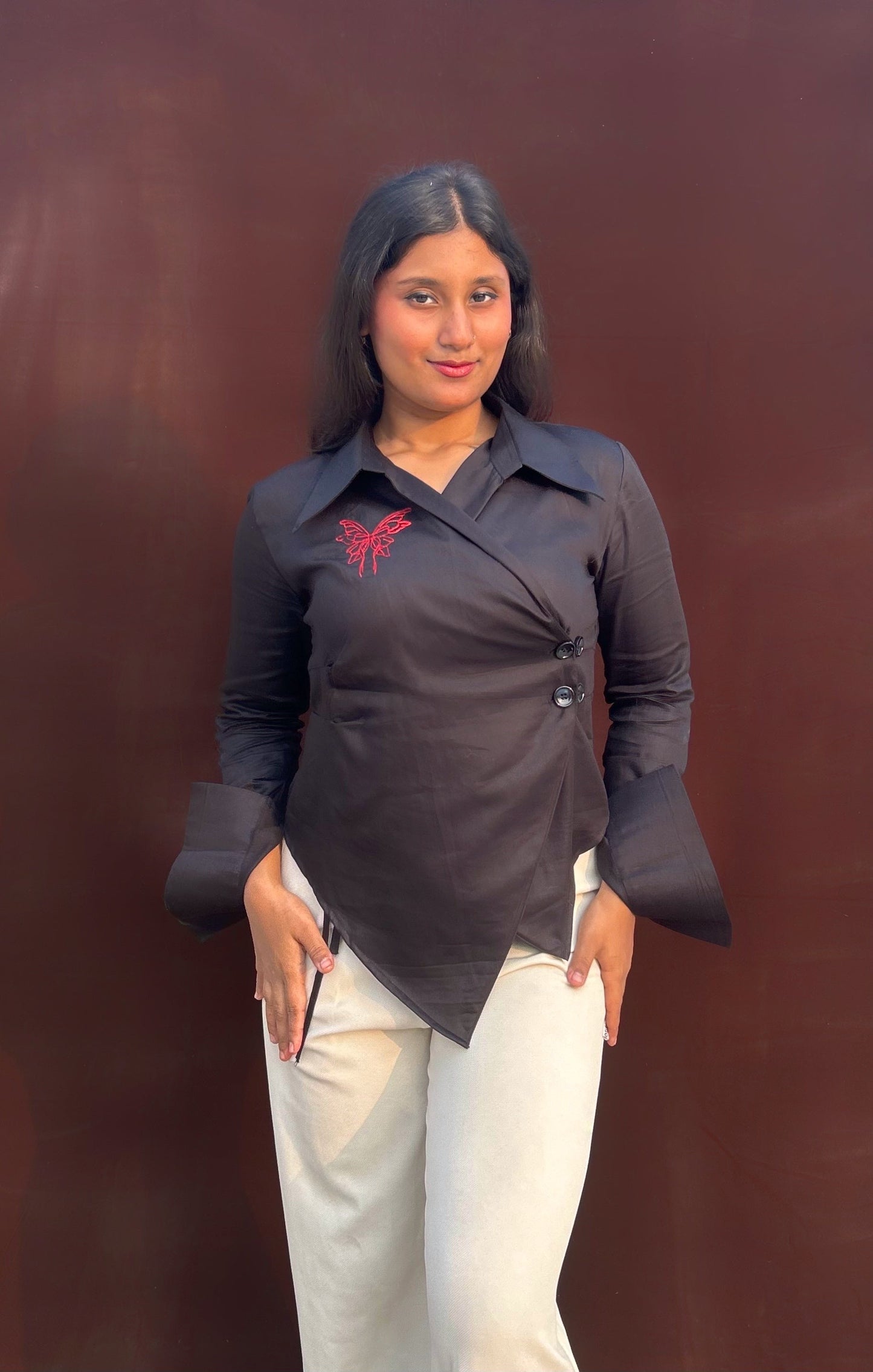 Hae-rin Blazer Shirt In Black