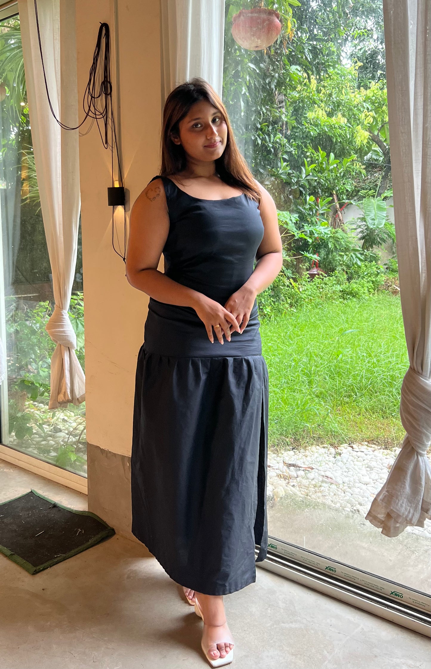 Night Tulip Maxi Dress & Dupatta