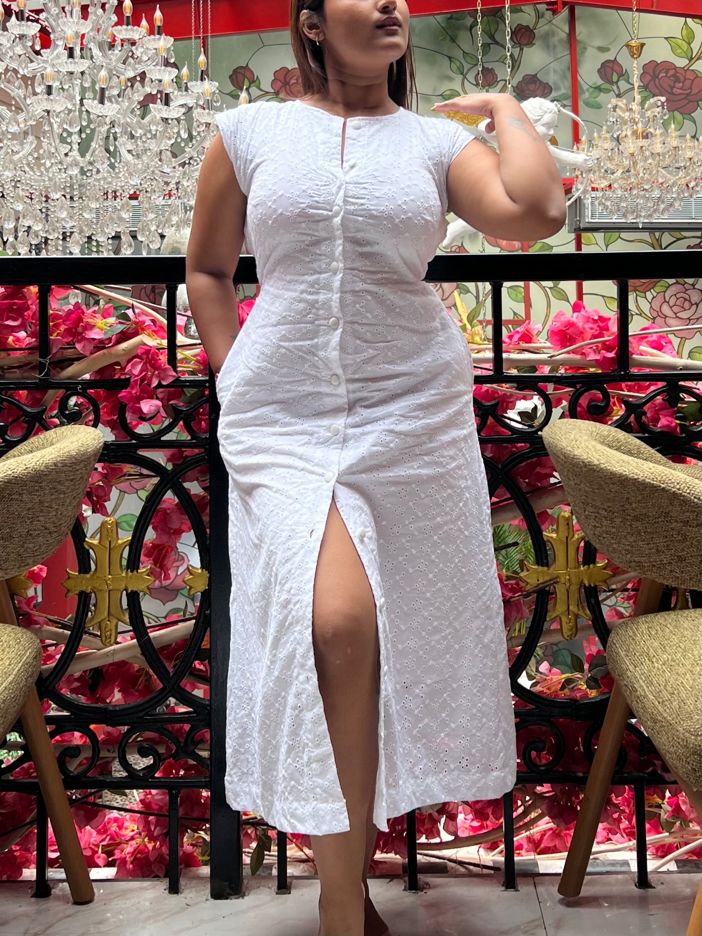 Hans Swan Midi Dress