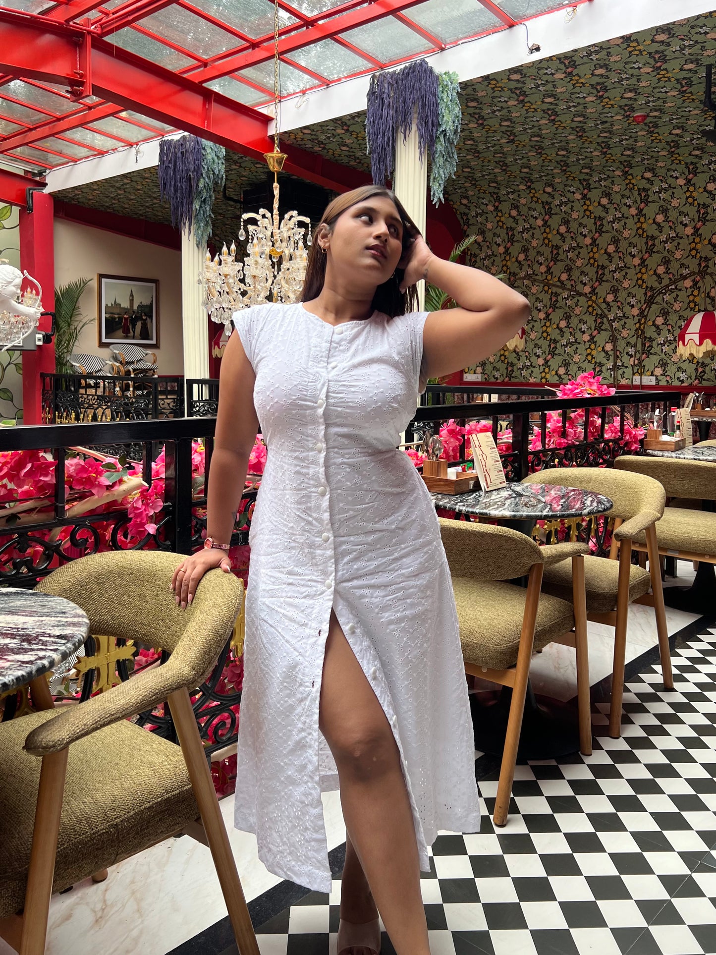 Hans Swan Midi Dress