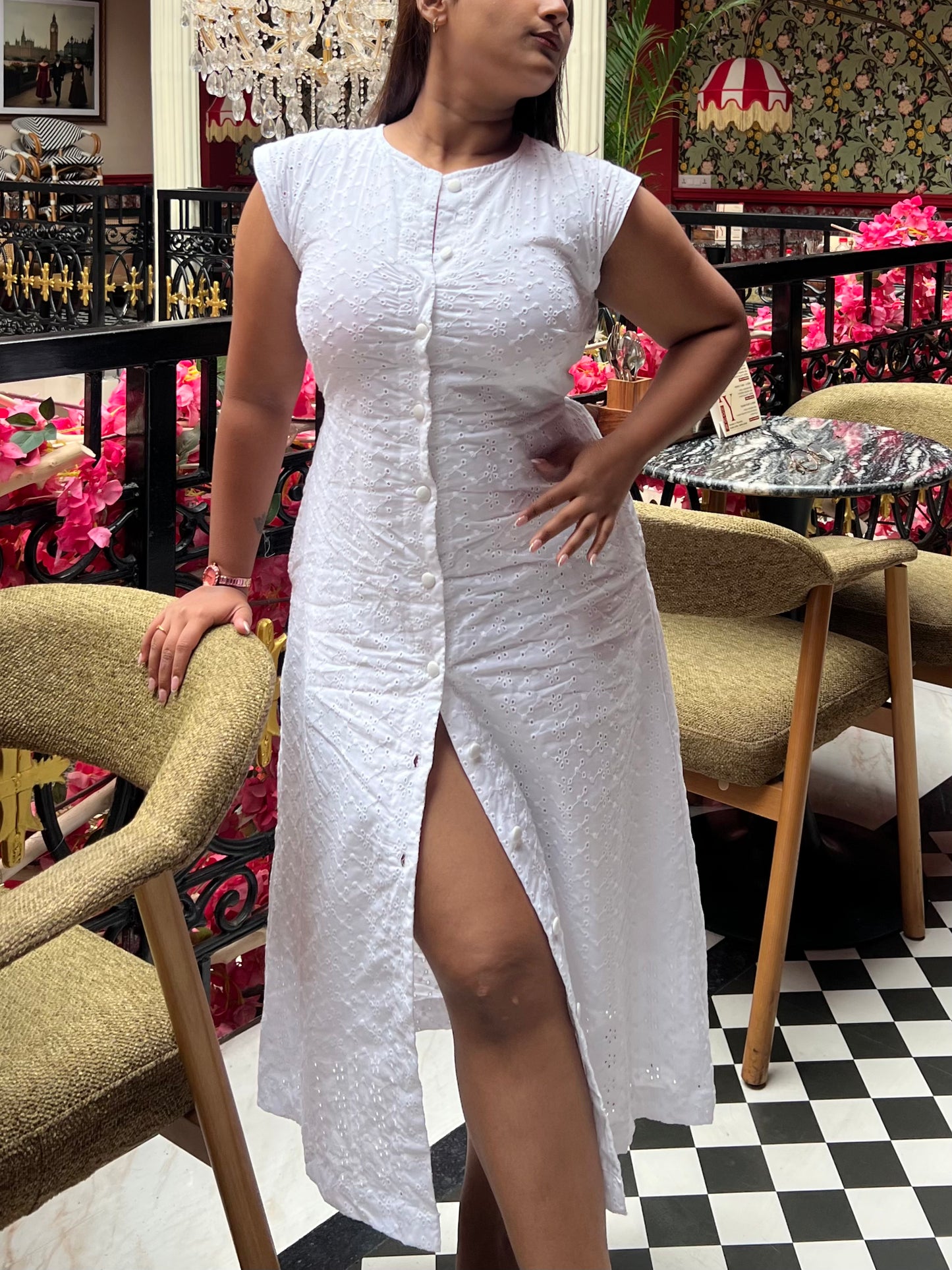 Hans Swan Midi Dress