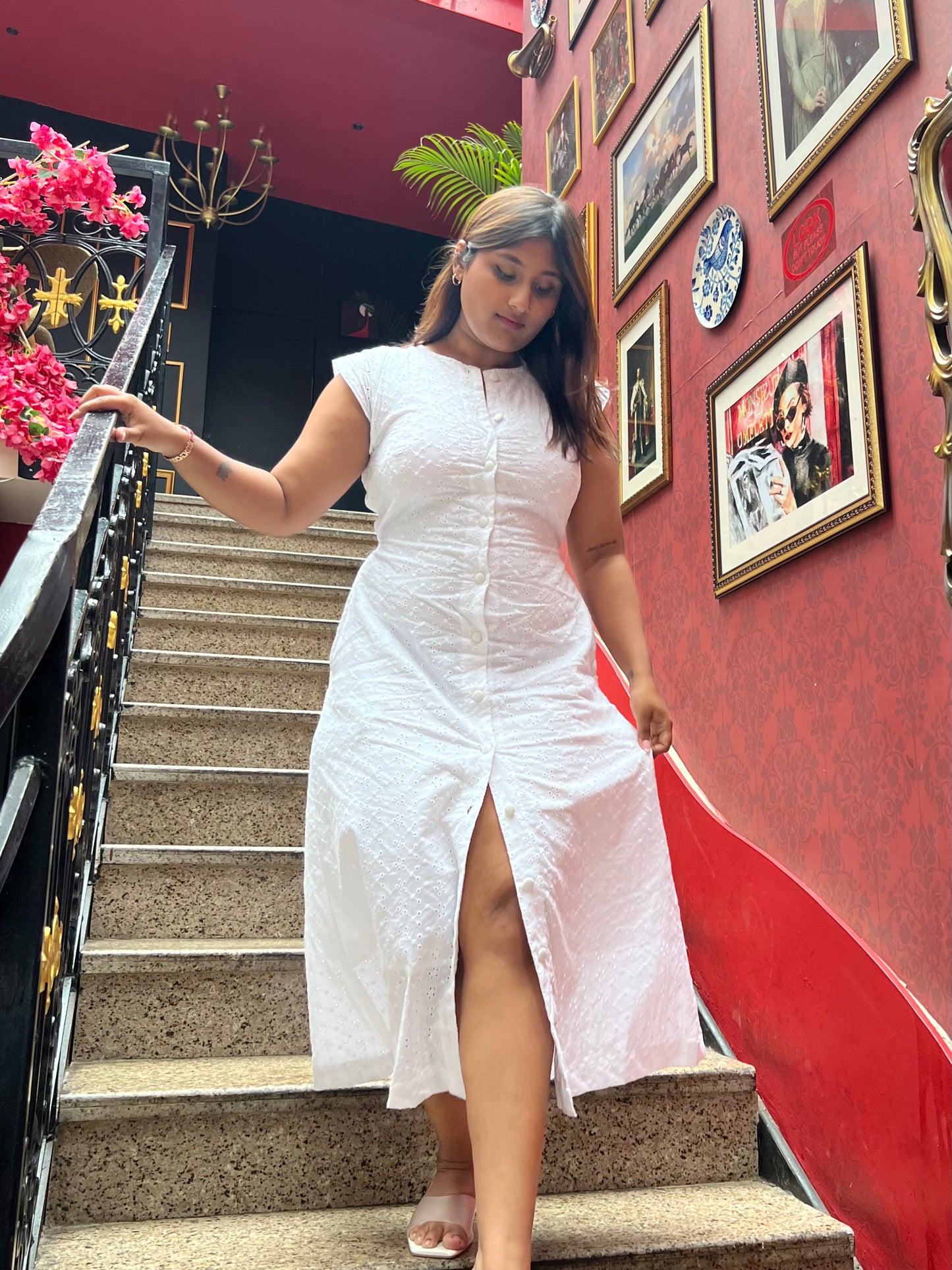 Hans Swan Midi Dress
