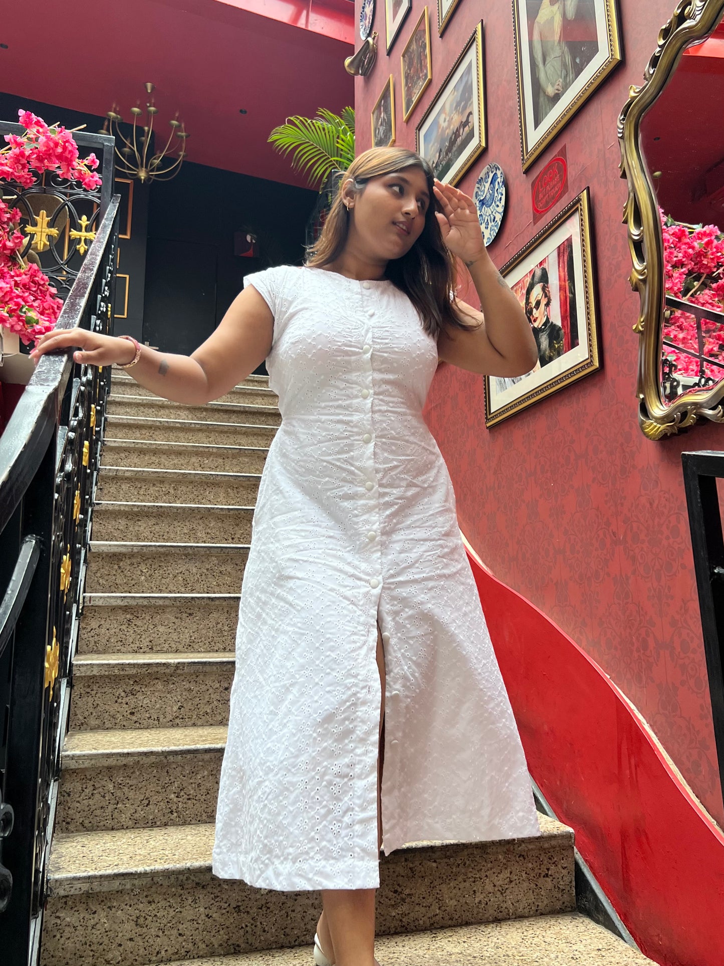 Hans Swan Midi Dress