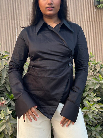 Hae-rin Blazer Shirt In Black