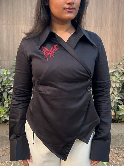 Hae-rin Blazer Shirt In Black